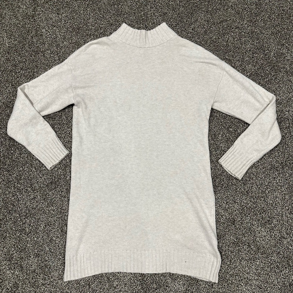 BP. Cream Ribbed Mock Neck Sweater Dress Size Small